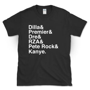 J Dilla, Premier, The RZA, Kanye, Best Hip Hop Producer List Names Unisex Shirt