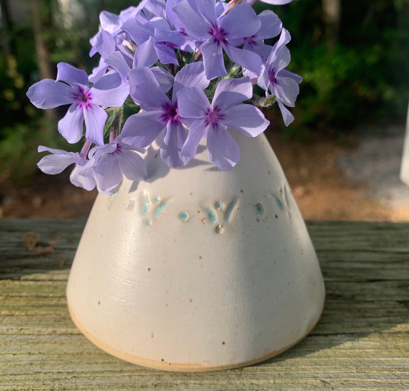 Speckled white and blue bud vase Etsy