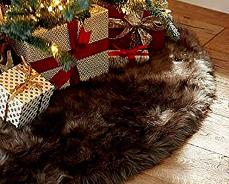 Faux Fur Black Luxurious Christmas Tree Skirt 6 Feet Diameter | Etsy