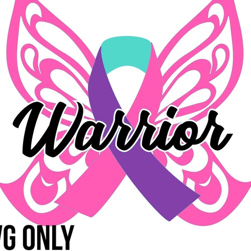 Thyroid Cancer Cancer Warrior Thyroid Cancer Butterfly SVG - Etsy