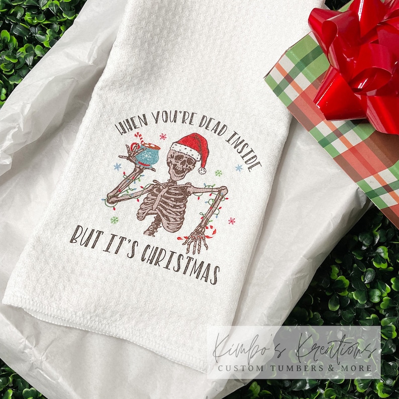 Christmas Dish Towel Funny Kitchen Towel Christmas Gift Etsy