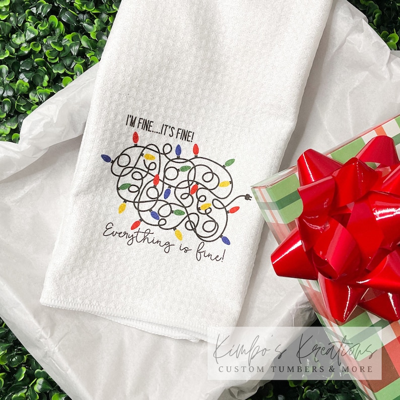 Christmas Dish Towel Funny Kitchen Towel Christmas Gift Etsy