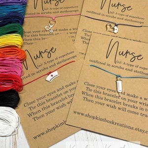 Nurse Wish Bracelet | Stethoscope Charm, Appreciation Gift