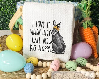 Linge à vaisselle Lapin de Pâques | Décoration de cuisine « Big Hoppa »