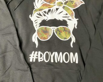 Boy mom camo hoodie sale