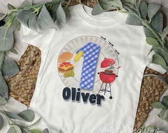 BBQ Birthday Bash Kids T-Shirt: Fun Theme Party Tee