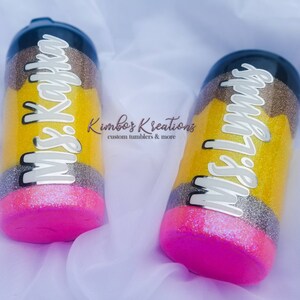 Glitter Tumbler | Pencil Tumbler | Back to School Gift | Teach Mug | Teacher Appreciation Gift | Chritmas Gift for Teacher
