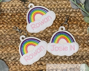 Custom Rainbow Backpack Tag - Personalized Name Tag for Backpacks