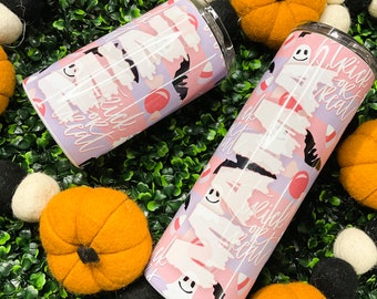 Personalized Halloween Tumbler: Spooky Ghost Travel Mug