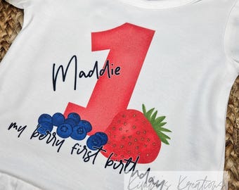 Berry First Birthday Shirt: Girls Fruit Outfit