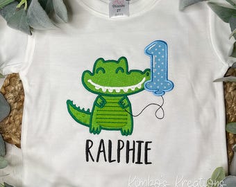 Crocodile 1st Birthday Shirt: Personalized Alligator Party Outfit