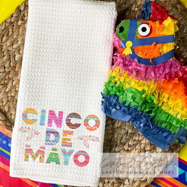 Cinco de Mayo Dish Towel | Cute Kitchen Towel | Cinco de Mayo Gift | Housewarming Gift | Hand Towel | Gift for Mom | Cinco de Mayo Decor