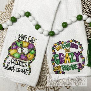 Mardi Gras Dish Towel | Funny Kitchen Towel | Mardi Gras Gift | Housewarming Gift | Hand Towel | Gift for Mom