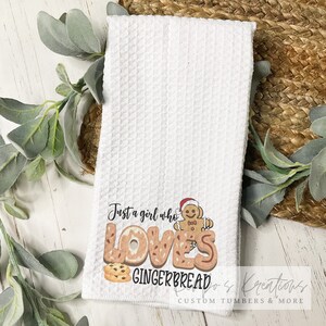 Retro Christmas Dish Towel: Gingerbread Lover Kitchen Decor