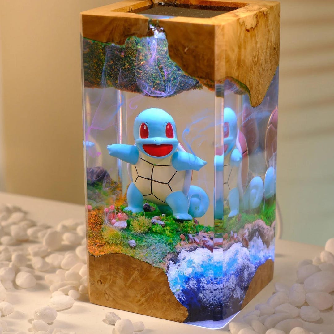 Squirtle Resin Lamp | Handmade Pokémon Night Light | Water-type LED ...
