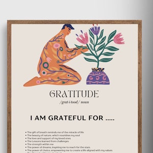 Gratitude Poster Digital Download Art - Inspirational Wall Art Print | Contemporary art