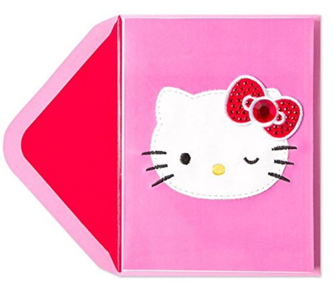 Any Occasion Embellished Greeting Cards Cutie Hello Kitty Etsy