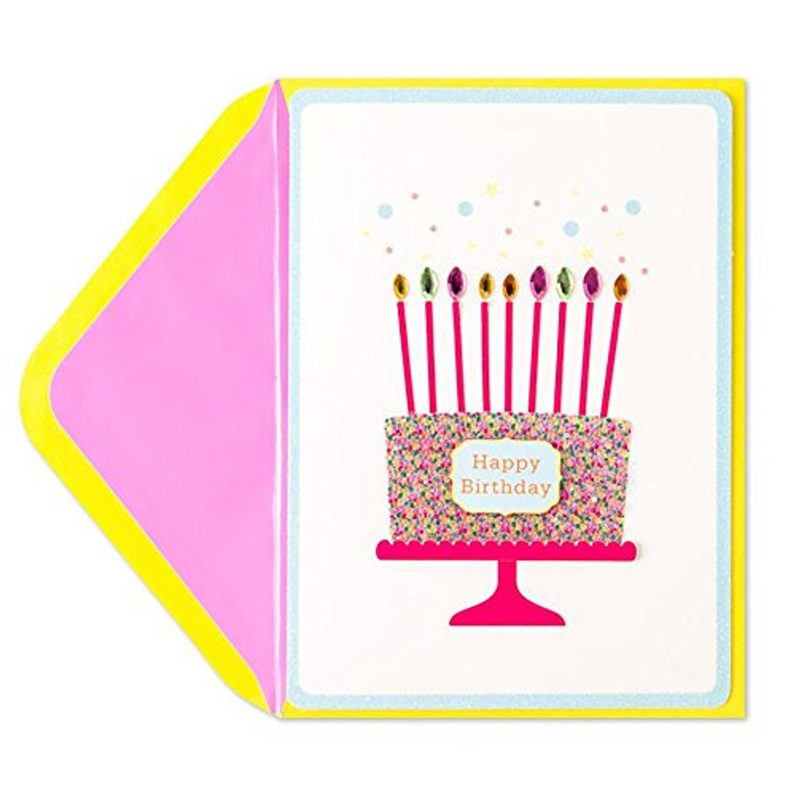 PAPYRUS Happy Birthday Gemmed Candle Birthday Cake Card Etsy