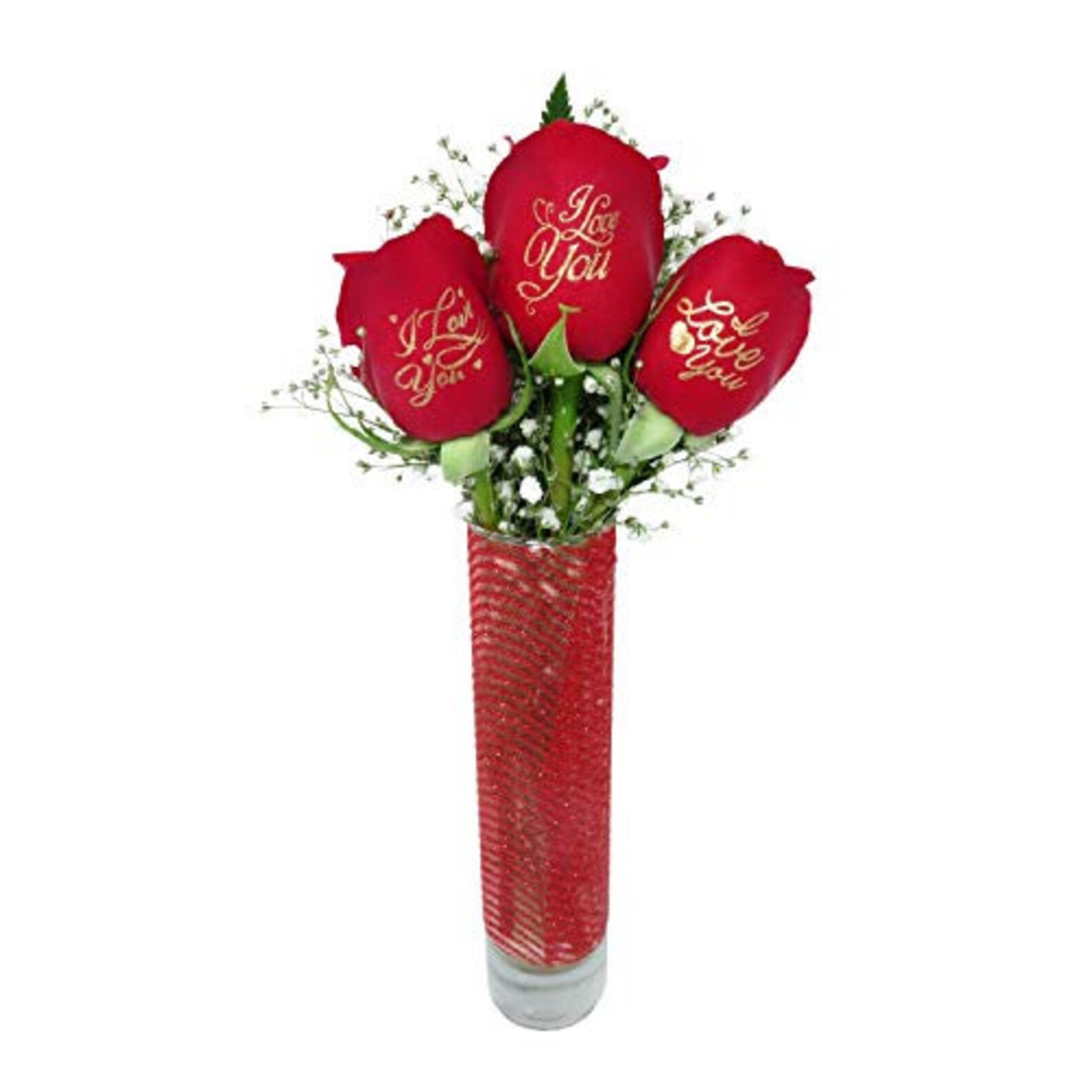 Write a Rose Beautiful Red Roses Bouquet With I Love You Etsy