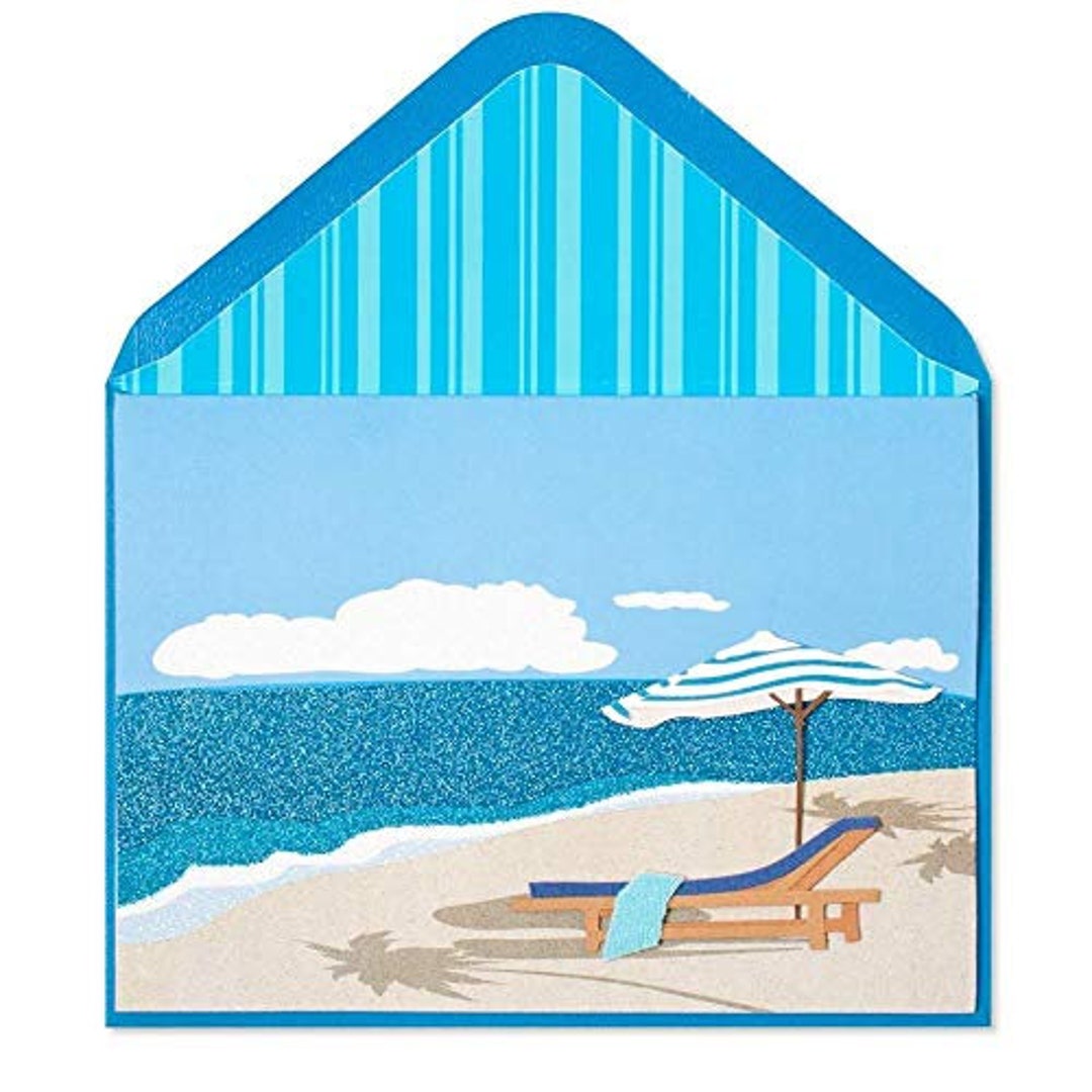 Papyrus Retirement Cards ocean Umbrella Lounge Chair 1 EA Etsy