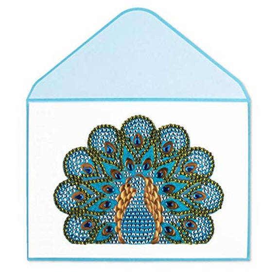 Papyrus by Judith Leiber Couture Blue Peacock Thank You Card 