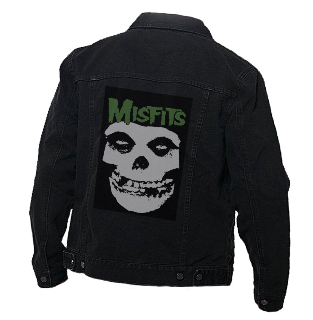 Vintage Denim Jacket Misfits Punk Rock Band Printed Denim Jacket Etsy