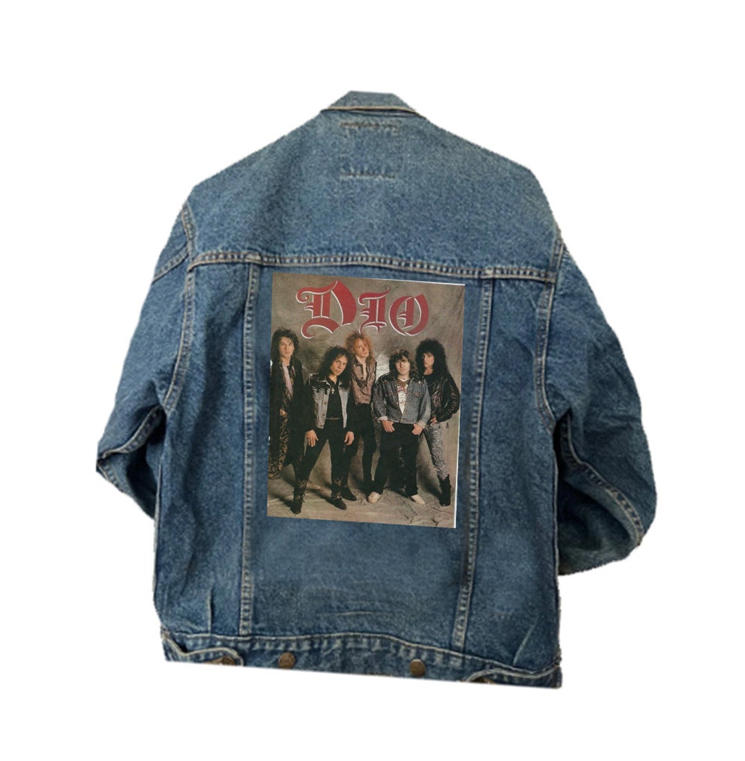 Retro 80s 90s Vintage Denim Jacket Dio Heavy Metal Band Printed Denim Jacket Etsy