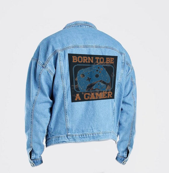 Denim jacket with print on the back sales