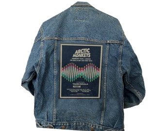 Vintage Denim Jacket Arctic Monkeys back print patched Denim