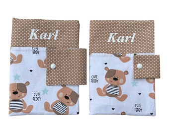 Diaper bag and exercise book cover Cute teddy dots Gift for birth