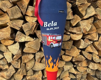 Schultüte für Jungen Feuerwehr dunkelblau Zuckertüte 70 cm /  85 cm mit Kissen