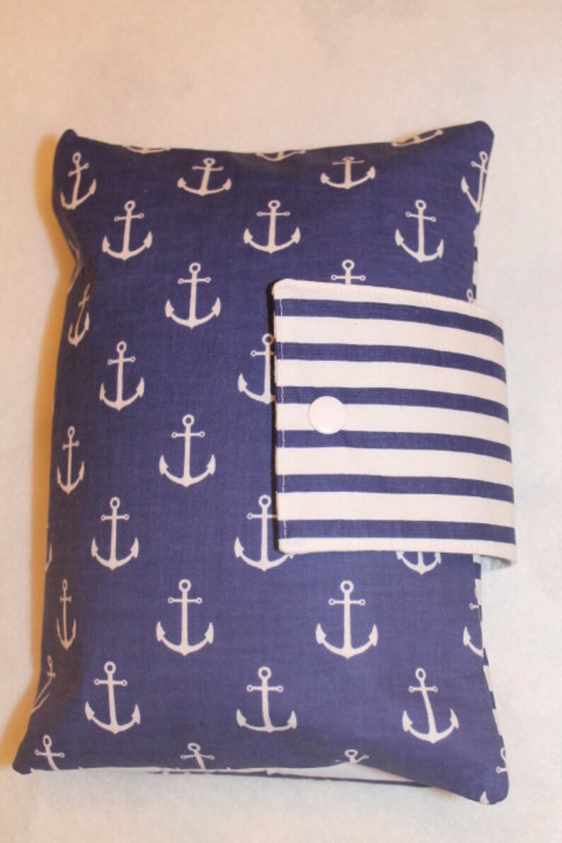 large XXL diaper bag anchor blue white striped image 2