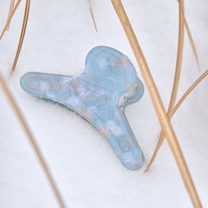 French Hair Claw in Sky Light Blue Pearl Hair Clips Acetate Stainless Steel image 1