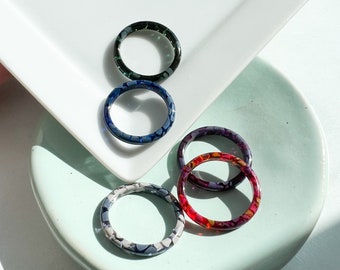 Round Rings in The Hydrangea Collection | Floral Acetate Resin Ring