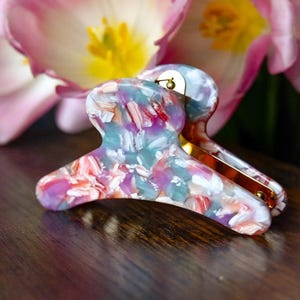 Pinza francesa en rosa con cosquillas - Pinza para el pelo rosa