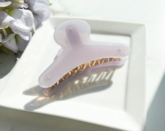 French Hair Claw in Lavender| Light Purple Acetate Resin Hair Clip