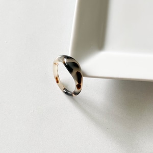Ruyi Dome Ring in Bio Blonde | Chunky Tortoise Shell Acetate Resin Stacking Statement Ring