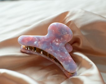 Marble French Claw Hair in Teresa |Pink Purple Pearl| Eco Friendly Acetate and Stainless Steel |Valentines Day Collection |Gift Idea for Her