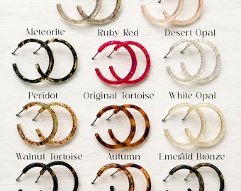 3 Pack - 50MM .925 Ball Back Statement Hoops | Italian Acetate