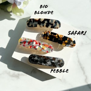 Oval French Barrette Collection Hair Clip Shell Rectangle Snap Barrettes Non-Slip image 4