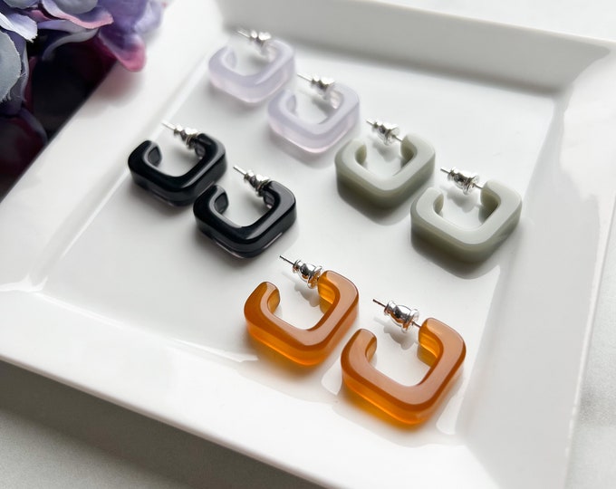 Geo Modern Cutout Hoops