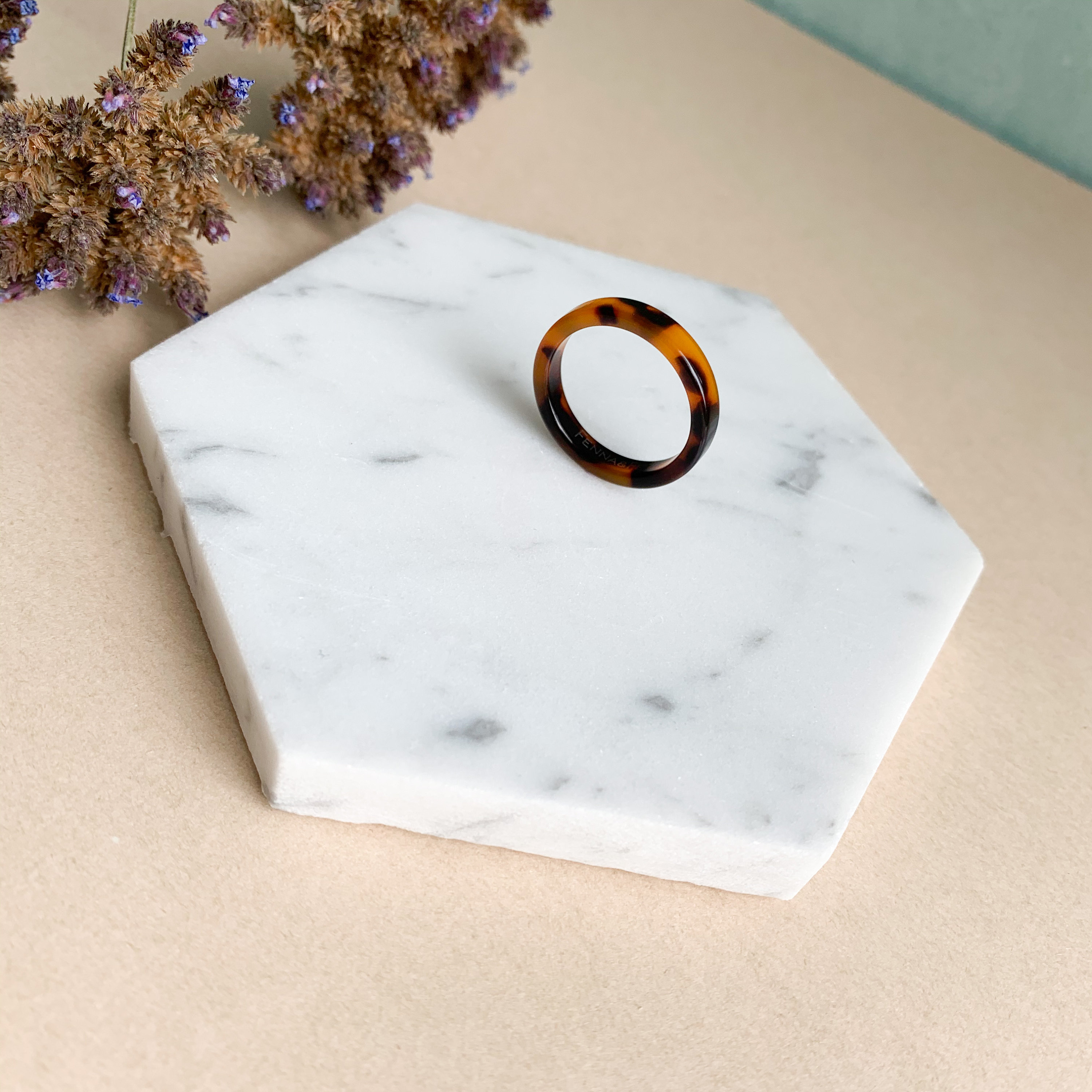 Flat Ring Collection Tortoise Shell Acetate Resin Stacking | Etsy