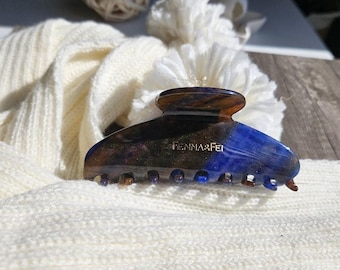 Oval Claw in Blue Jasper - All Acetate Hair Claw