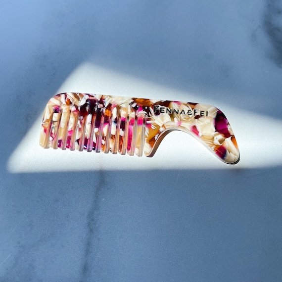 Acetate Mustache Comb in Autumn | Mini Beard Comb Gift