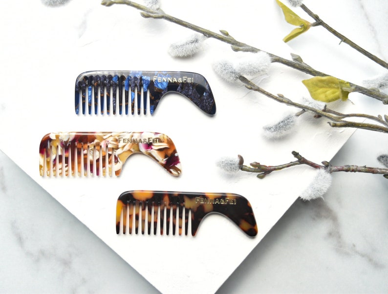 Mens Mustache Comb Mini Tortoise Shell Acetate Beard Mustache Baby Comb Gift image 1