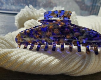 XL Italian Acetate Hair Claw Clip | Blue Sodalite