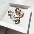 Flat Ring Collection | Tortoise Shell Acetate Resin Stacking Rings Minimalist