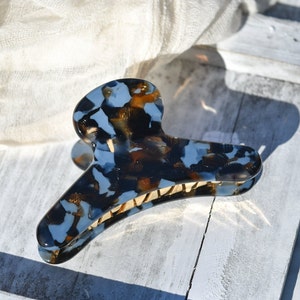 Französischer Greifer in Reef | Acetat Schildpatt Haarspange Gold Edelstahl Kralle