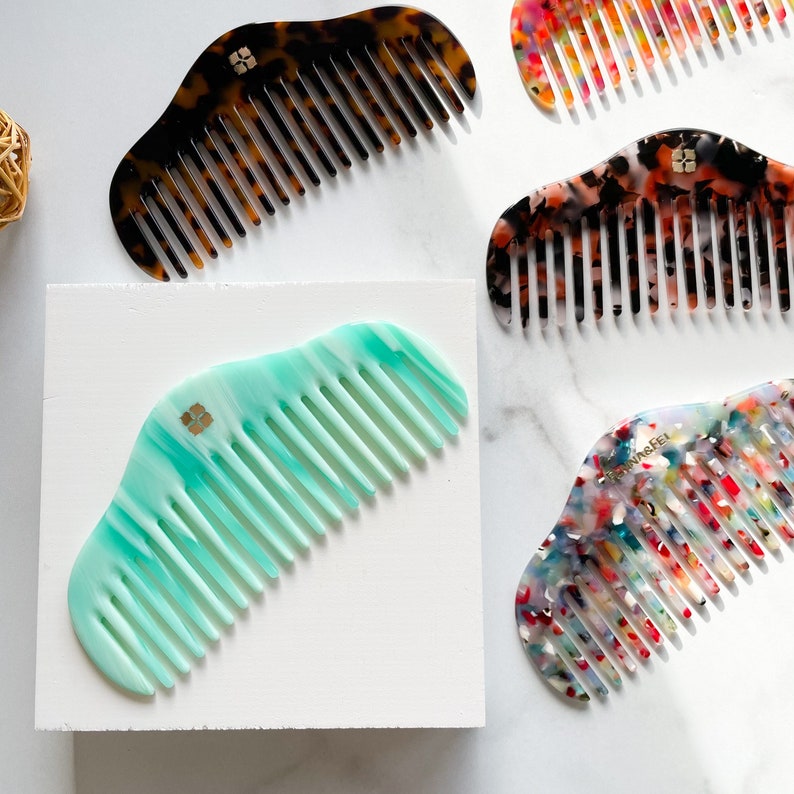 RuYi Hair Comb | Italian Resin Cellulose Acetate image 1