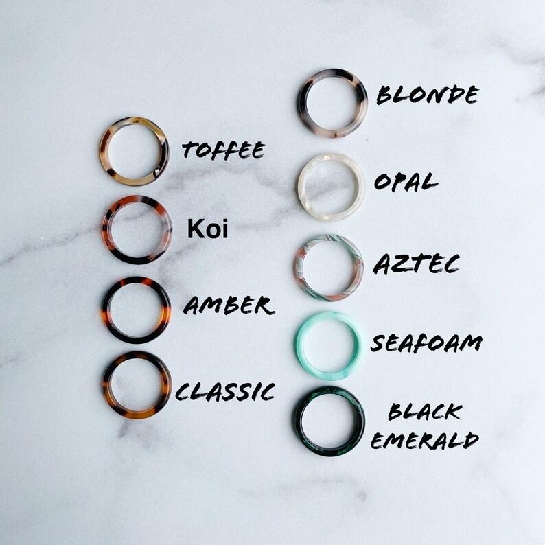 Round Ring Collection Tortoise Shell Acetate Resin Stacking | Etsy